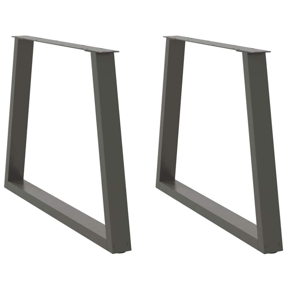 vidaXL Matbordsben V-formade 2 st antracit 90x(72-73,3) cm stål