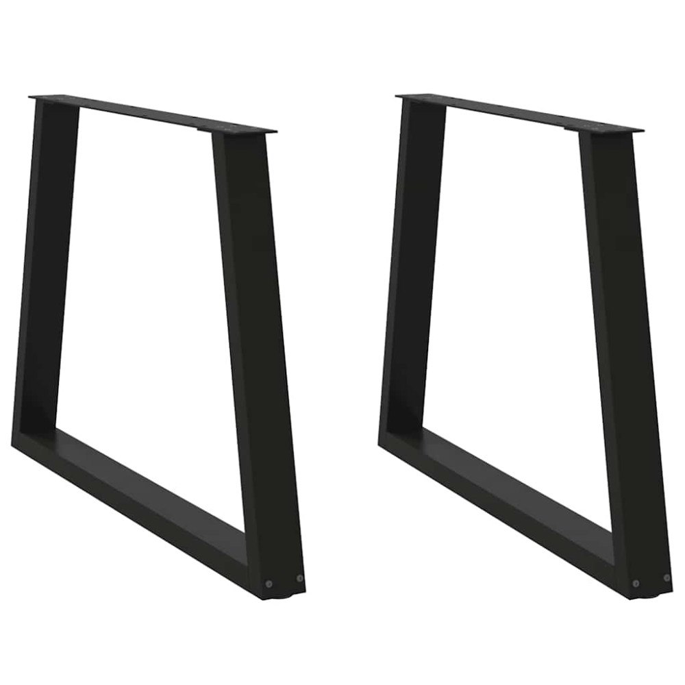 vidaXL Matbordsben V-formade 2 st svarta 100x(72-73,3) cm stål