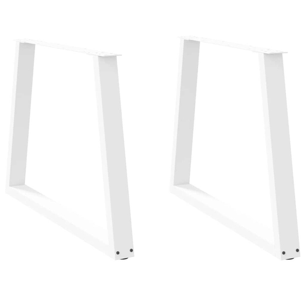vidaXL Matbordsben V-formade 2 st vita 100x(72-73,3) cm stål