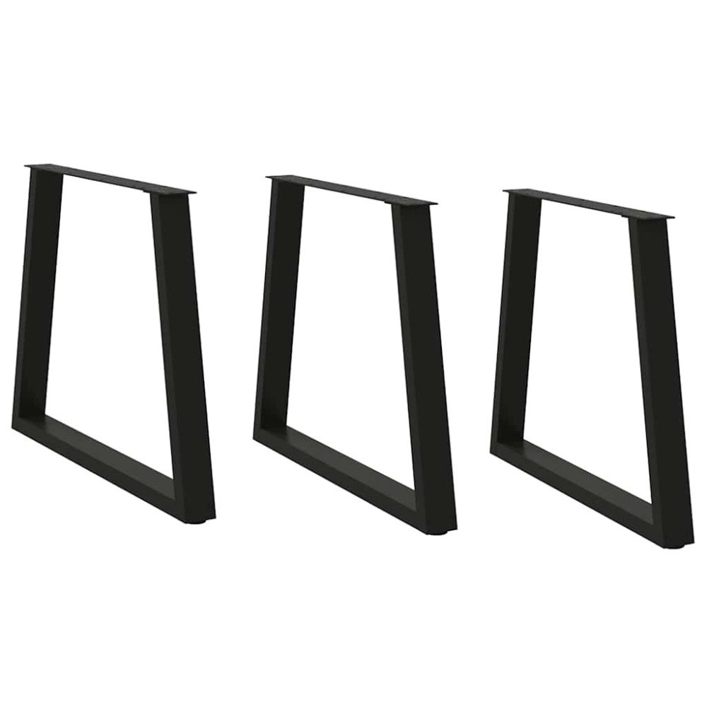 vidaXL Matbordsben V-formade 3 st svarta 70x(72-73,3) cm stål
