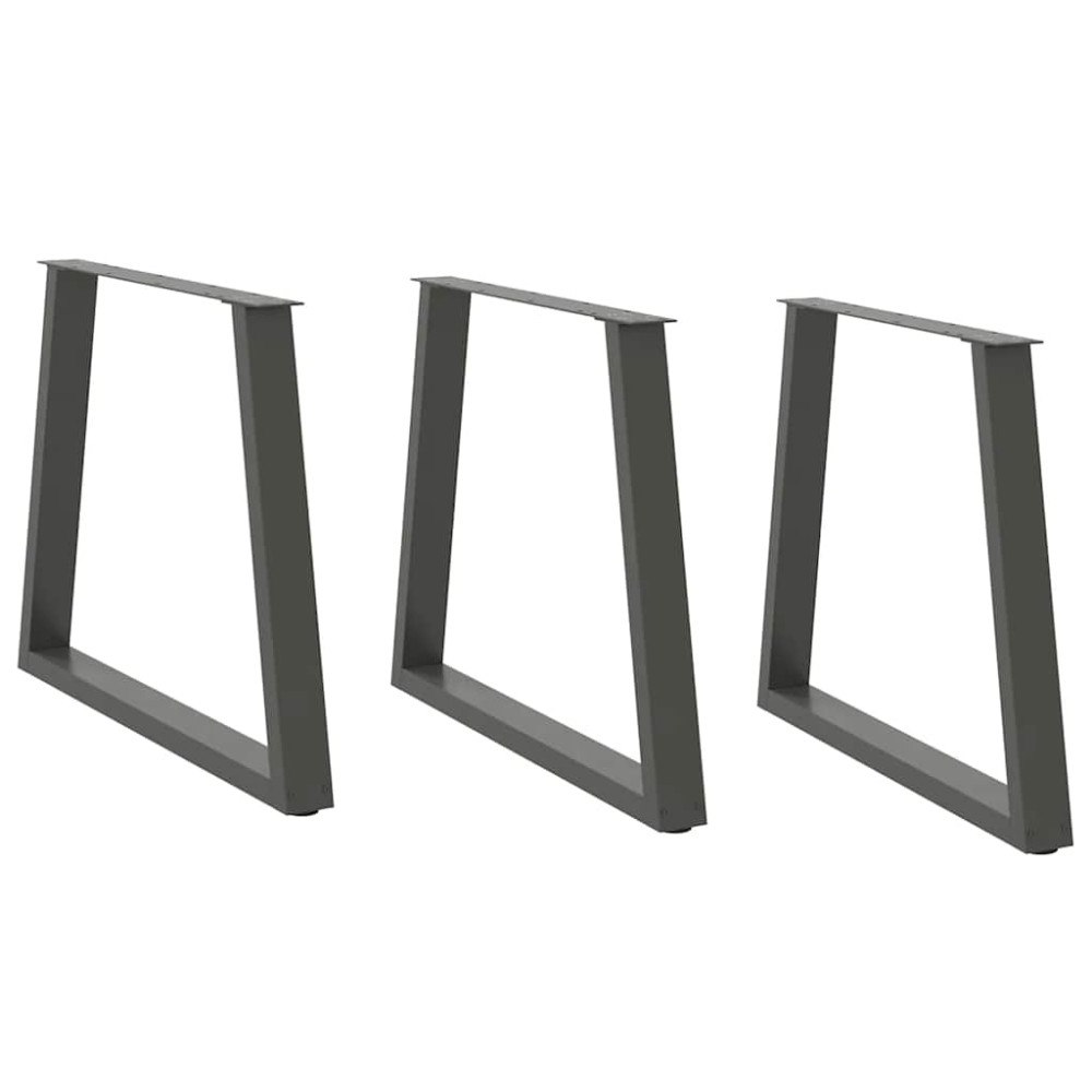 vidaXL Matbordsben V-formade 3 st antracit 70x(72-73,3) cm stål