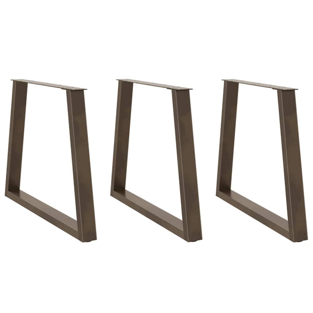 vidaXL Matbordsben V-formade 3 st naturstål 70x(72-73,3) cm stål