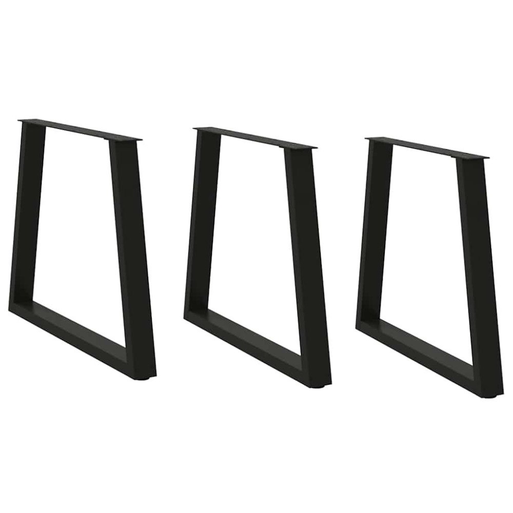 vidaXL Matbordsben V-formade 3 st svarta 80x(72-73,3) cm stål