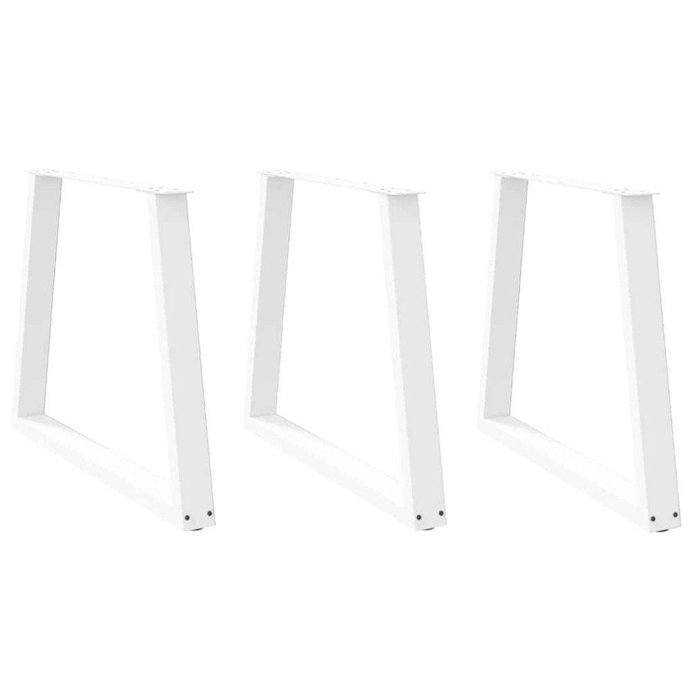 vidaXL Matbordsben V-formade 3 st vita 80x(72-73,3) cm stål