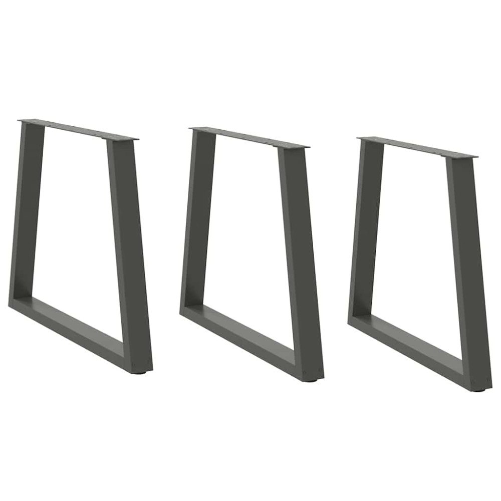 vidaXL Matbordsben V-formade 3 st antracit 80x(72-73,3) cm stål