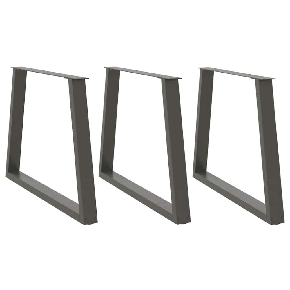 vidaXL Matbordsben V-formade 3 st antracit 90x(72-73,3) cm stål