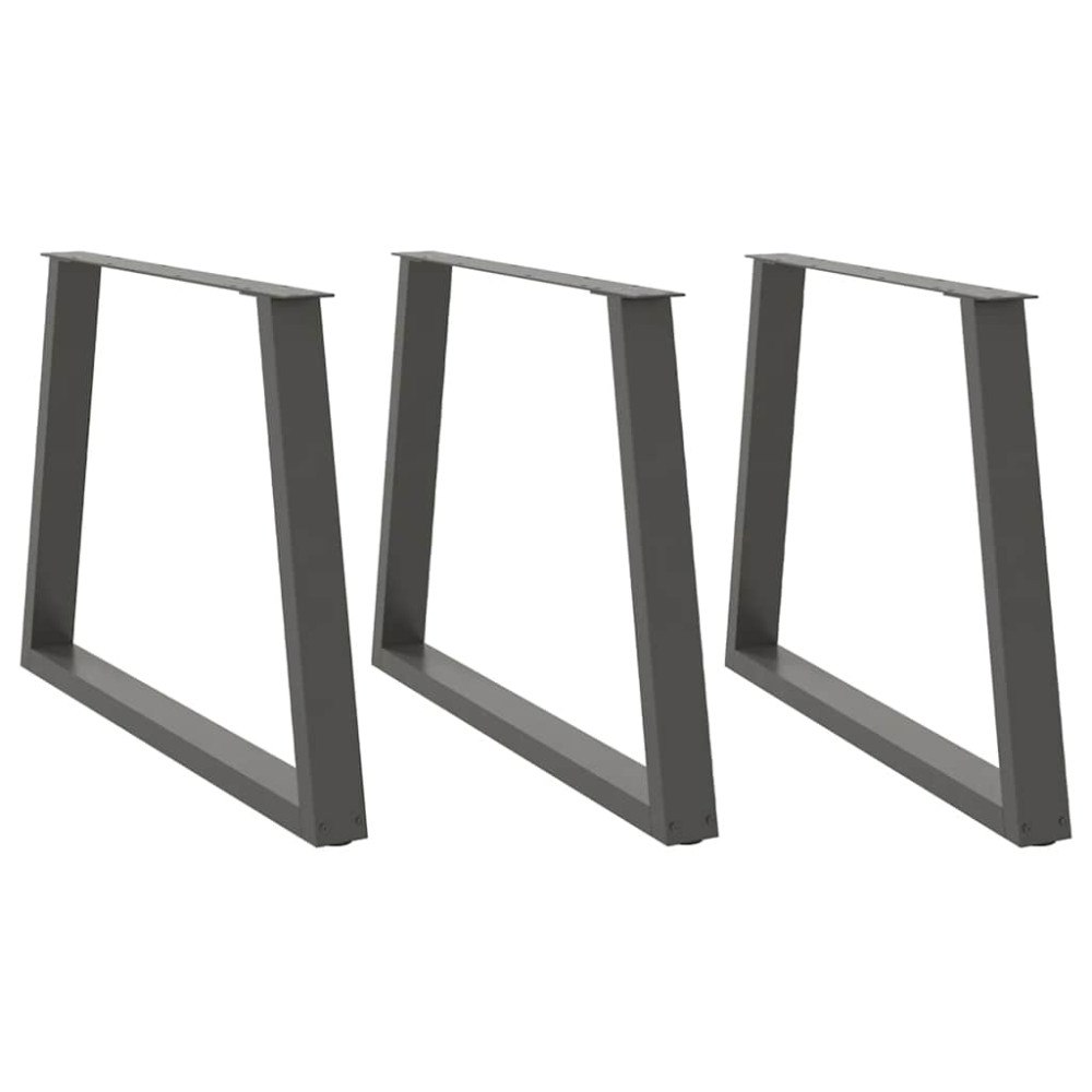 vidaXL Matbordsben V-formade 3 st antracit 100x(72-73,3) cm stål