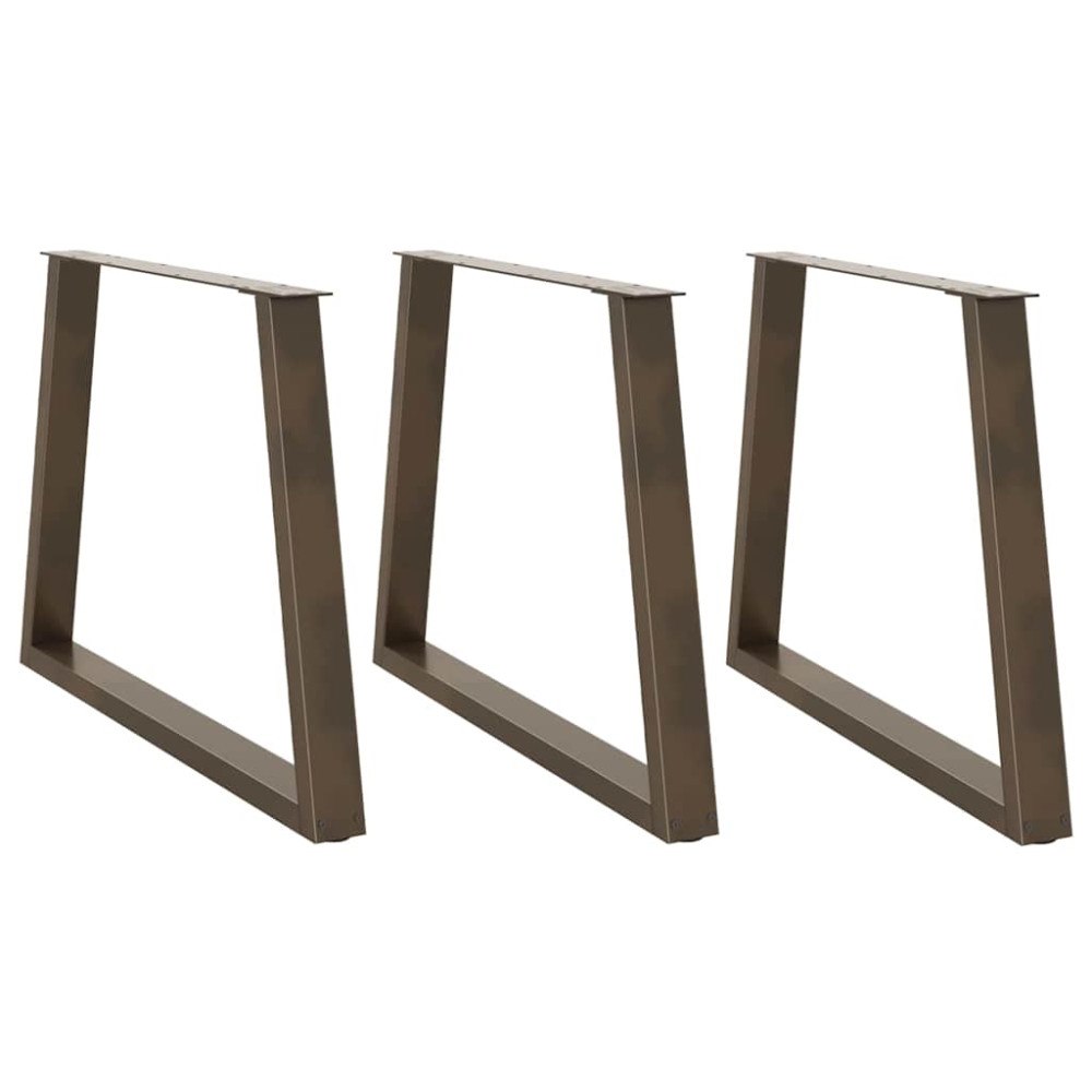 vidaXL Matbordsben V-formade 3 st naturstål 100x(72-73,3) cm stål