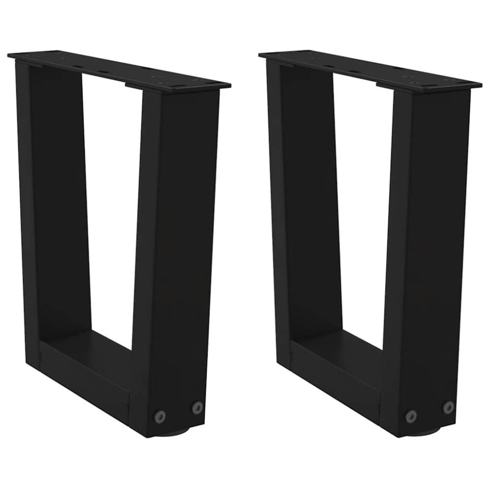 vidaXL Soffbordsben V-formade 2 st svarta 40x(30-31,3) cm stål