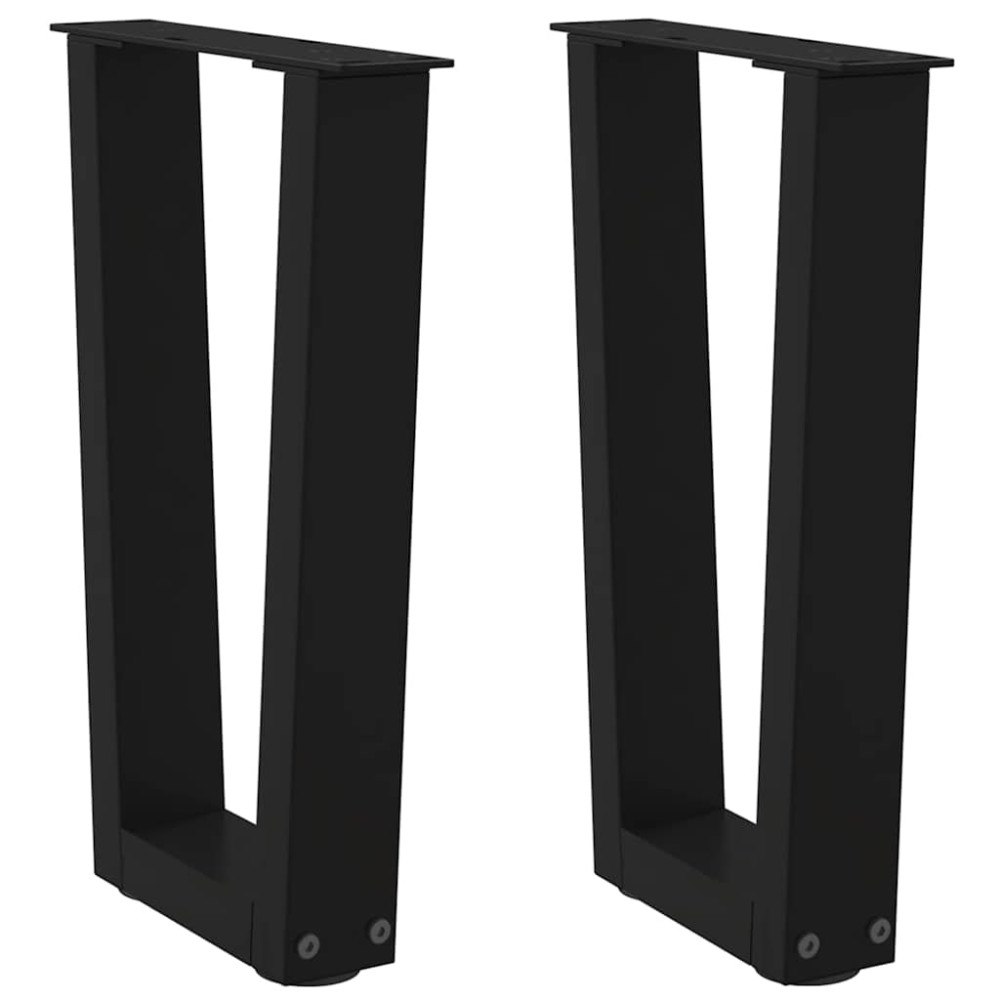 vidaXL Soffbordsben V-formade 2 st svarta 28x(42-43,3) cm stål