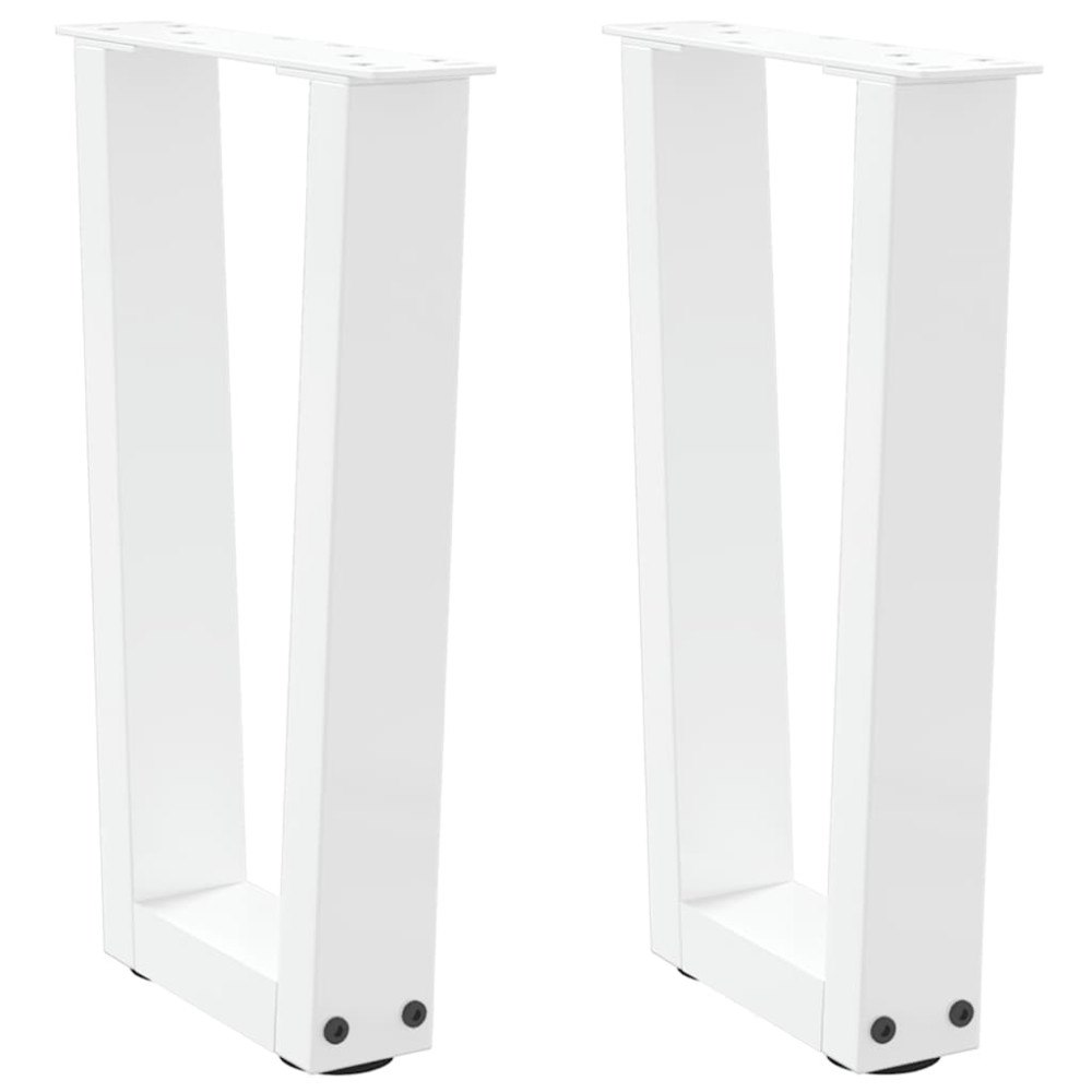 vidaXL Soffbordsben V-formade 2 st vita 28x(42-43,3) cm stål