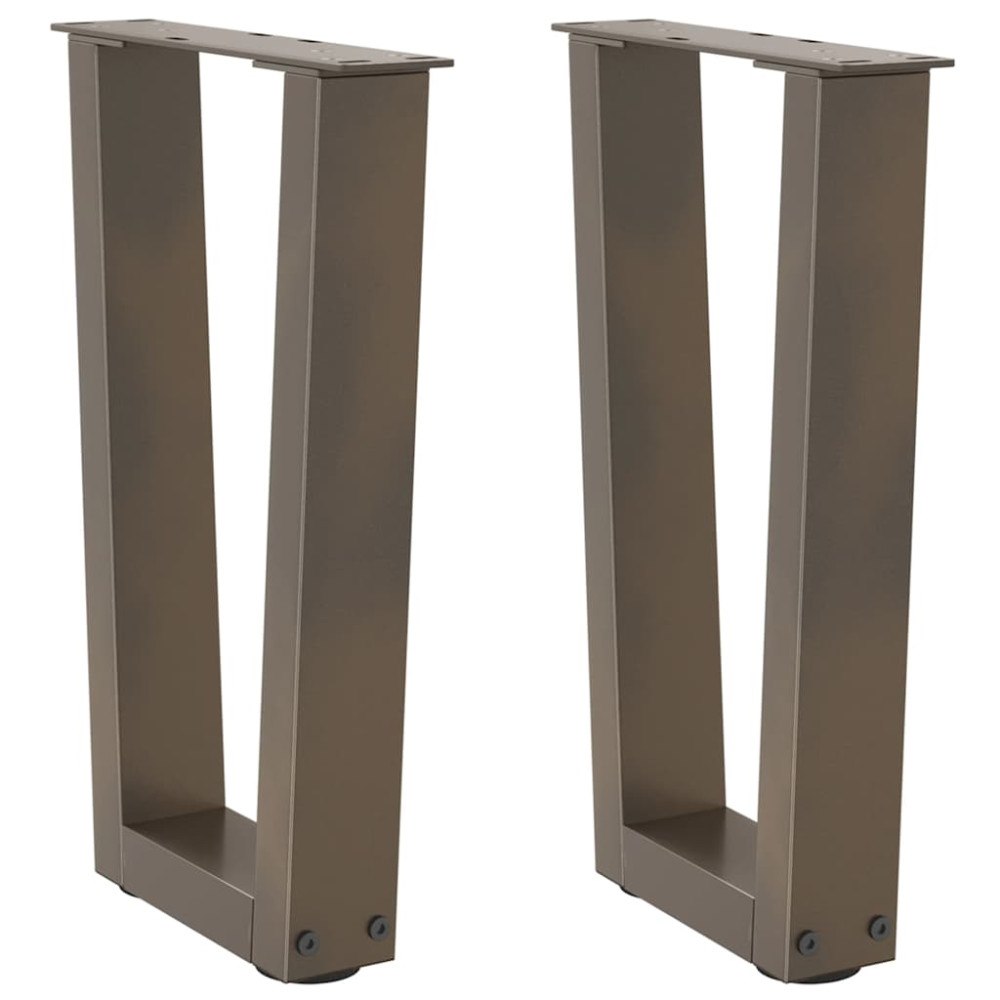 vidaXL Soffbordsben V-formade 2 st naturstål 28x(42-43,3) cm stål