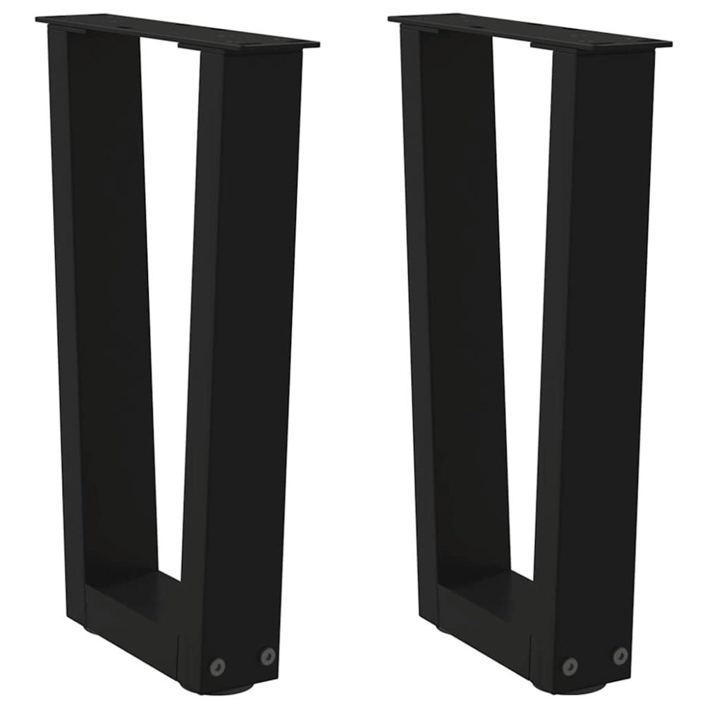 vidaXL Soffbordsben V-formade 2 st svarta 38x(42-43,3) cm stål