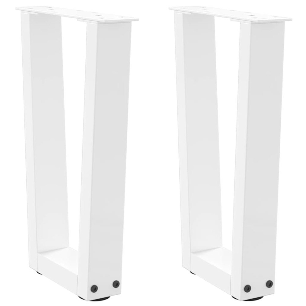 vidaXL Soffbordsben V-formade 2 st vita 38x(42-43,3) cm stål