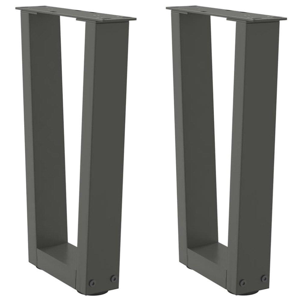 vidaXL Soffbordsben V-formade 2 st antracit 38x(42-43,3) cm stål