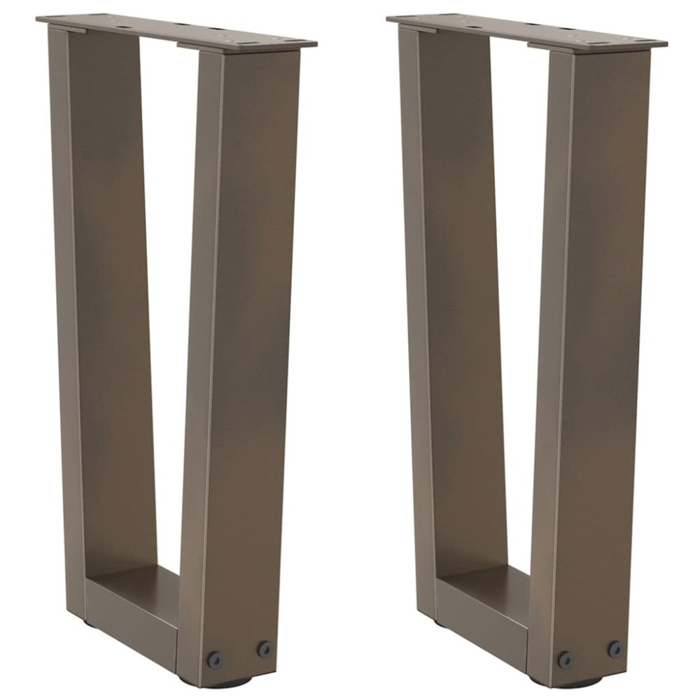 vidaXL Soffbordsben V-formade 2 st naturstål 38x(42-43,3) cm stål