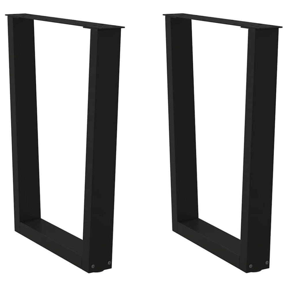 vidaXL Matbordsben V-formade 2 st svarta 60x(72-73,3) cm stål