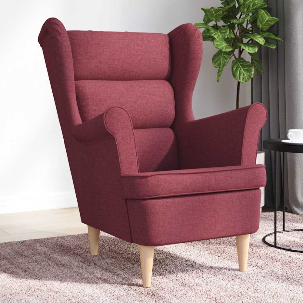 vidaXL Fåtölj vinröd 74x84x100 cm tyg