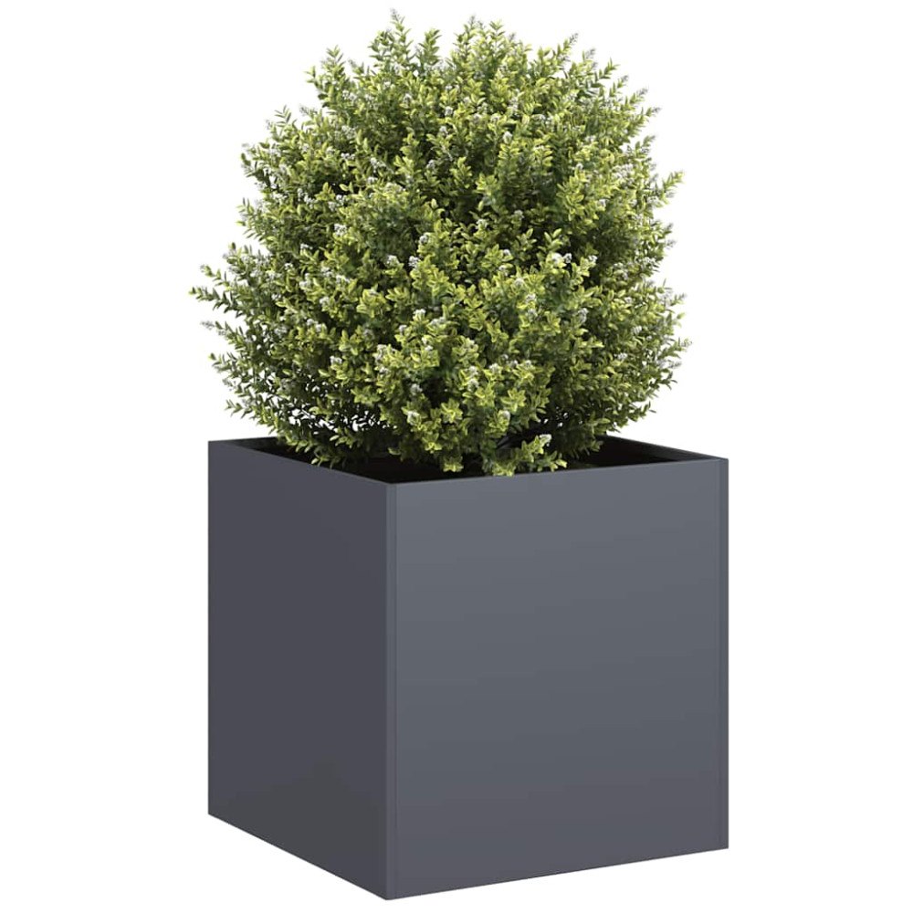 vidaXL Odlingslåda antracit 40x40x40 cm kallvalsat stål