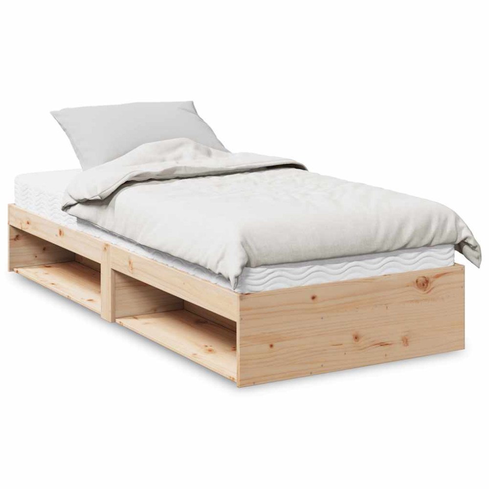 vidaXL Dagbädd med madrass 90x200 cm massiv furu