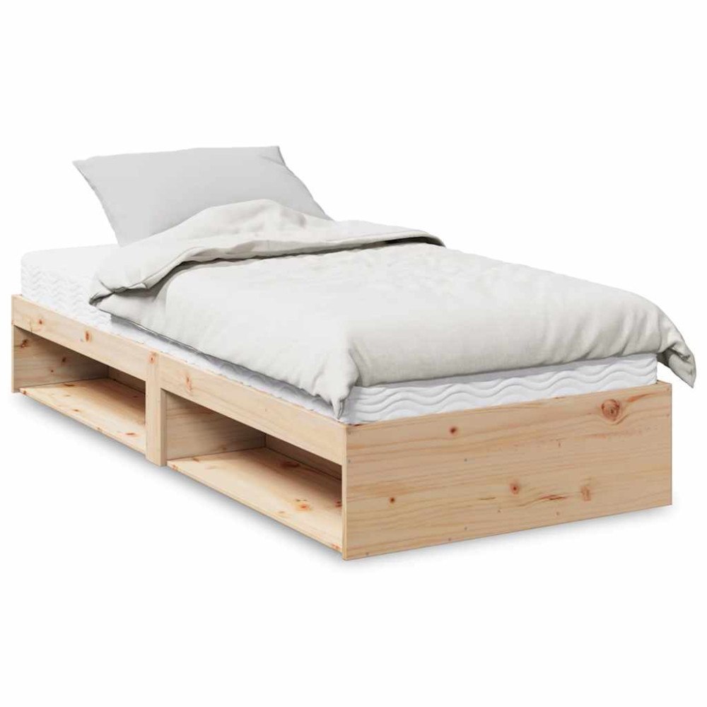 vidaXL Dagbädd med madrass 90x190 cm massiv furu