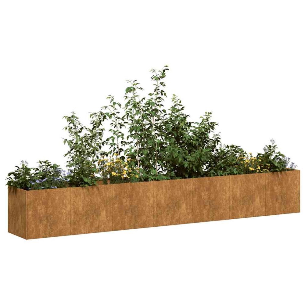 vidaXL Planteringskärl rostig 280x40x40 cm väderbeständigt stål