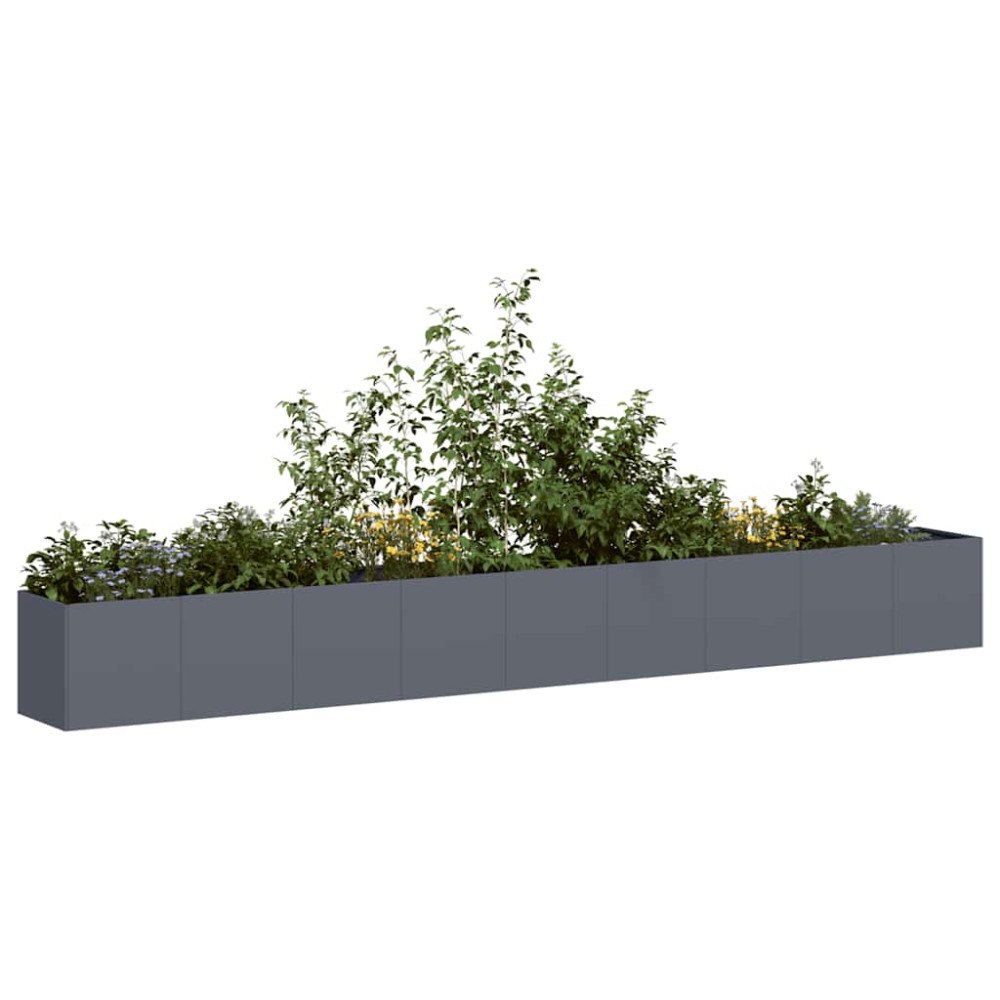 vidaXL Odlingslåda antracit 360x40x40 cm kallvalsat stål