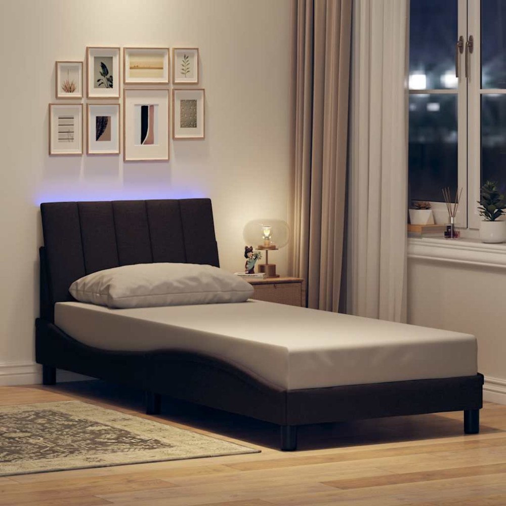vidaXL Bed Frame without Mattress "Hanko" Dark Brown 80x200cm Fabric