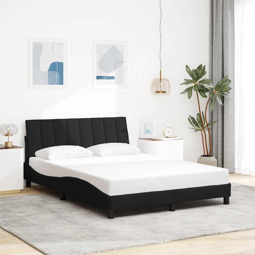 vidaXL Sängram utan madrass svart 120x200 cm tyg