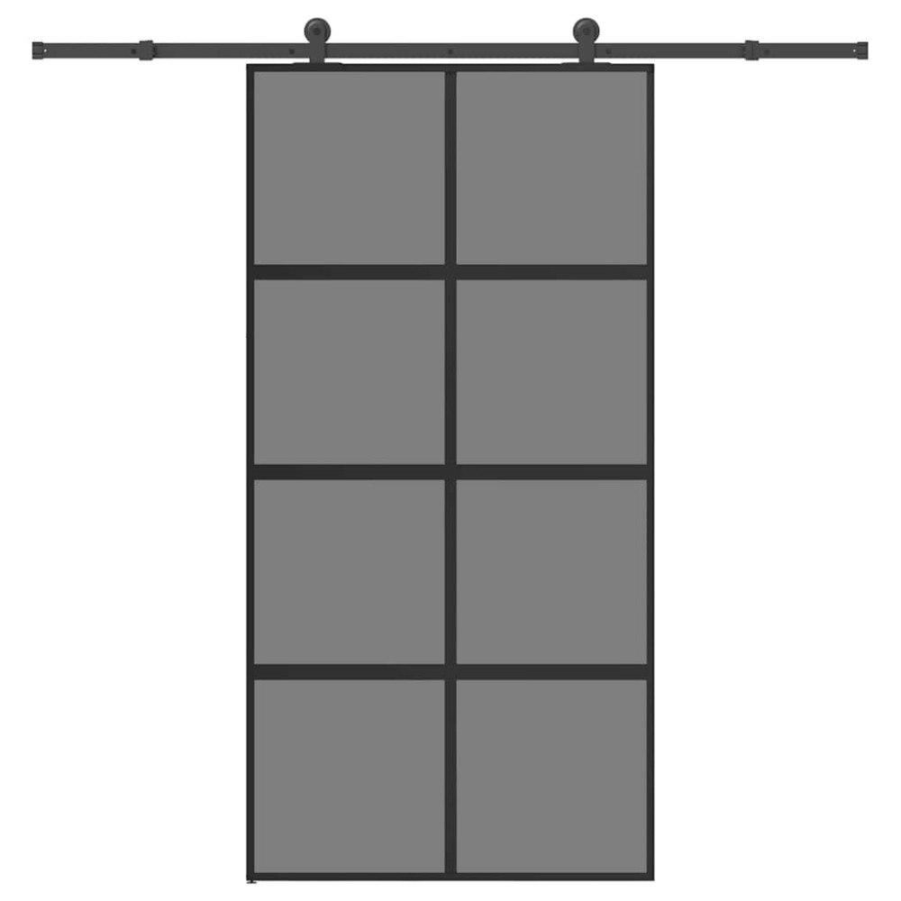 vidaXL Skjutdörr med beslag 102,5x205 cm härdat glas och aluminium