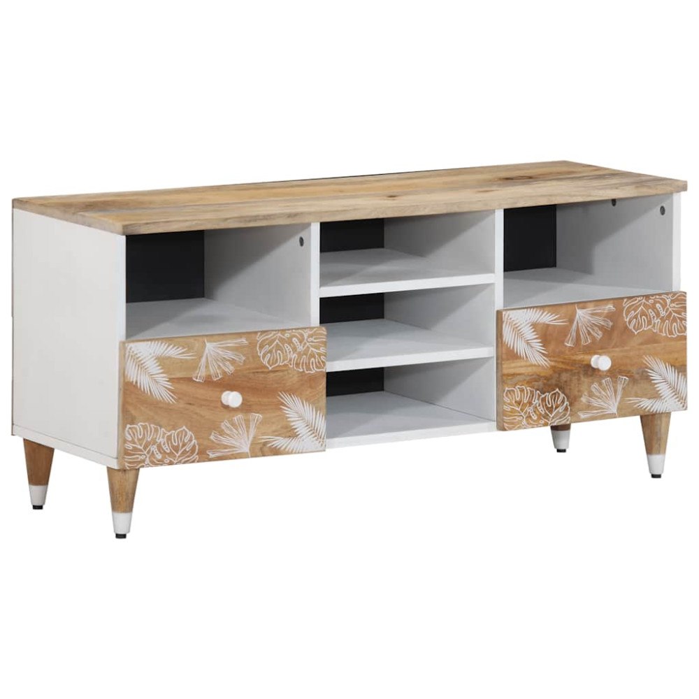 vidaXL TV-bänk 100x33,5x46 cm mango i massivt trä