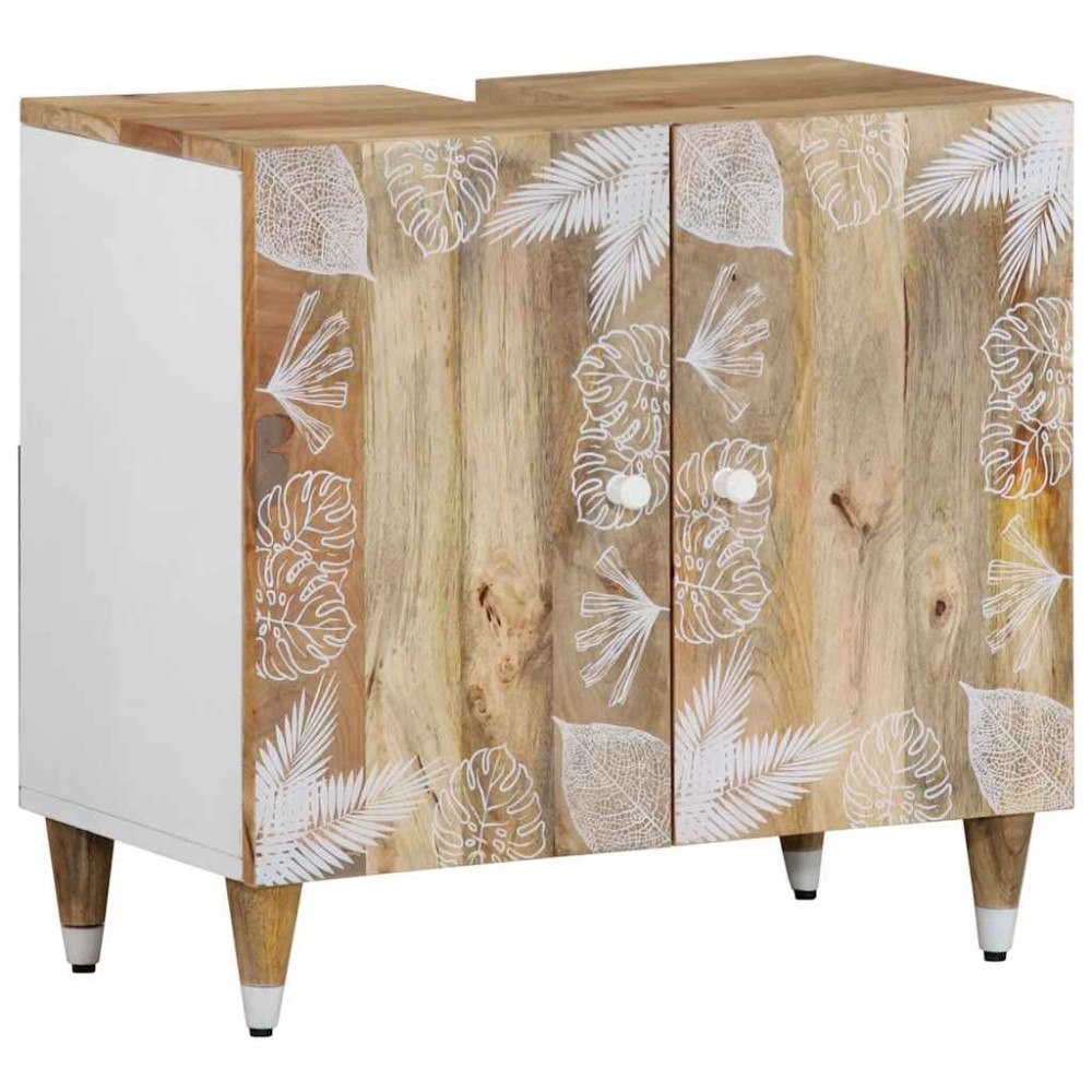 vidaXL Tvättställsskåp 62x33x58 cm massivt mangoträ