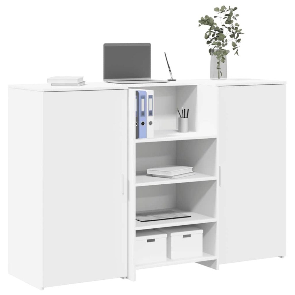 vidaXL Receptionsdisk vit 155x50x103,5 cm konstruerat trä