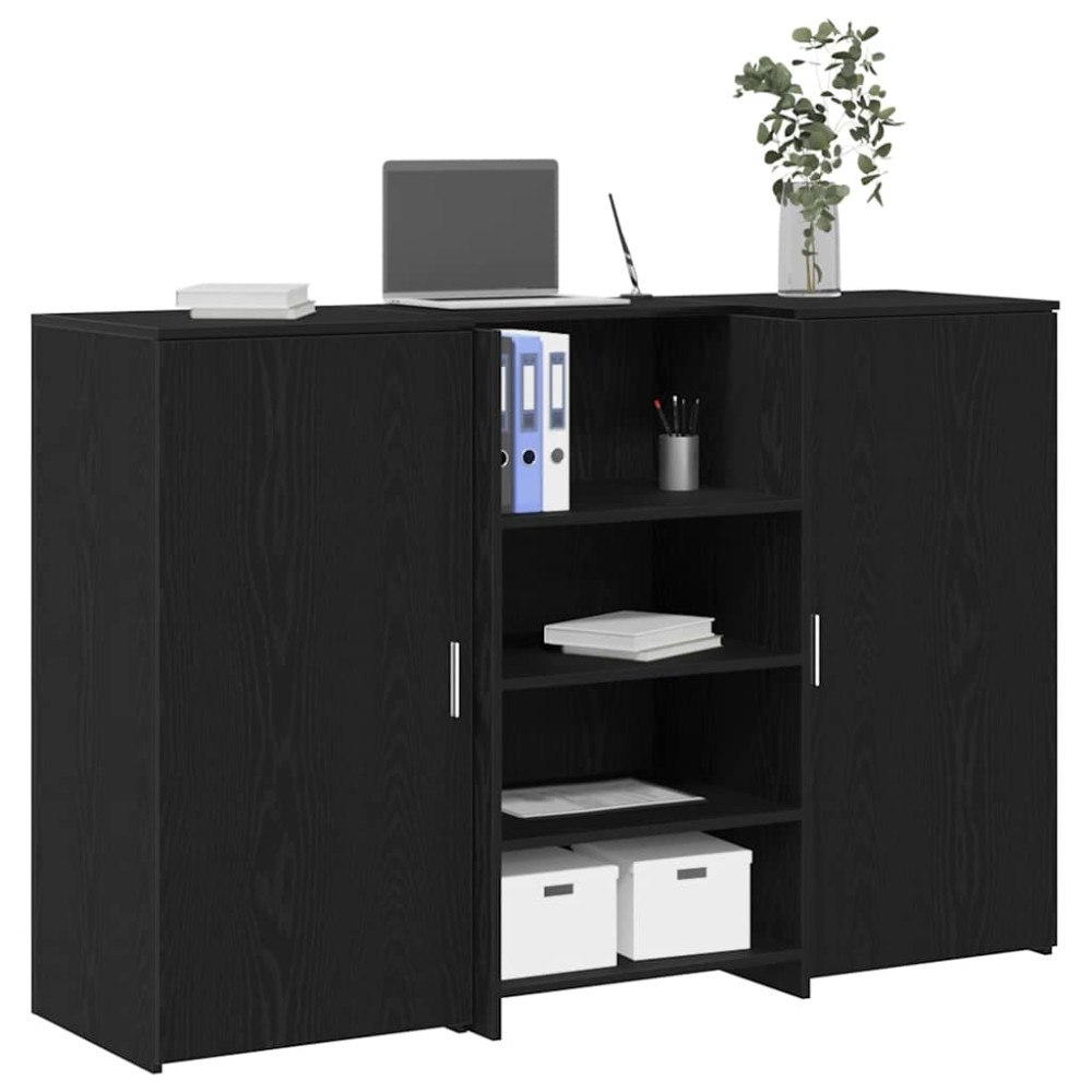 vidaXL Receptionsdisk svart ek 155x50x103,5 cm konstruerat trä