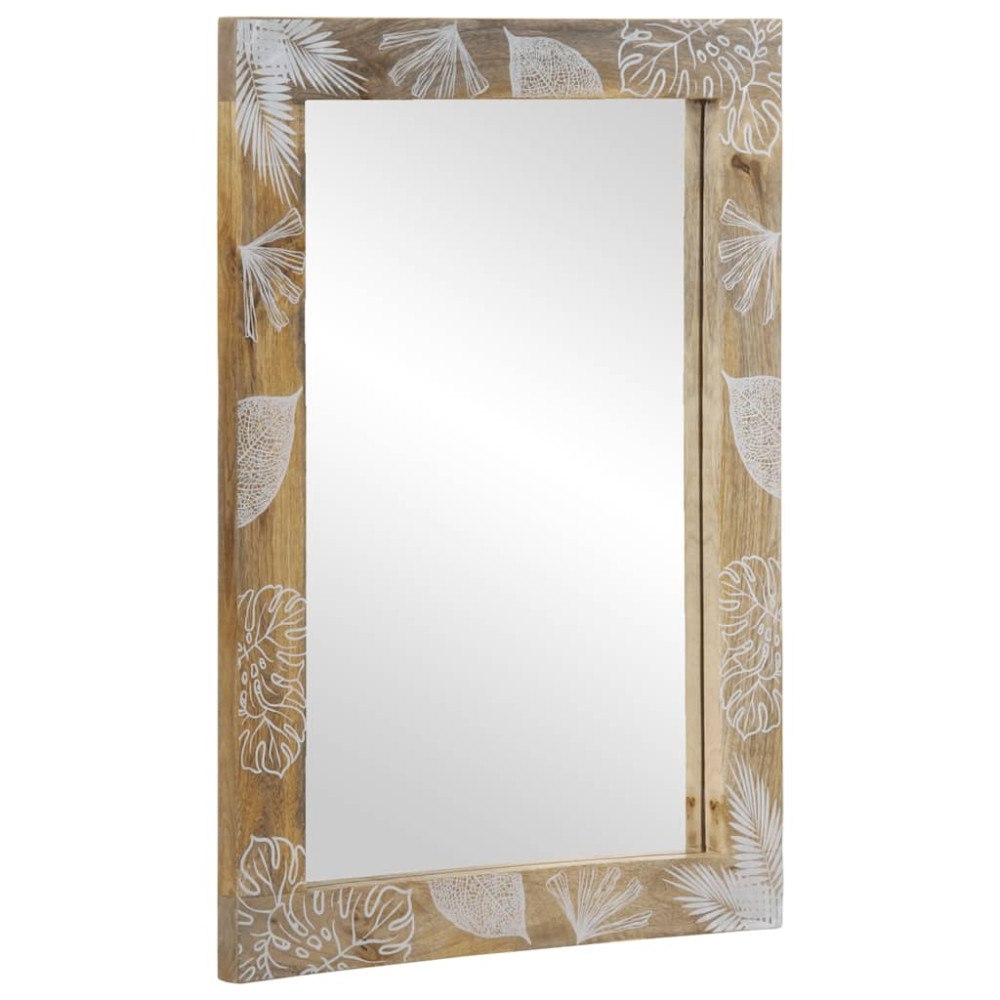 vidaXL Badrumsspegel 50x3x70 cm mango i massivt trä