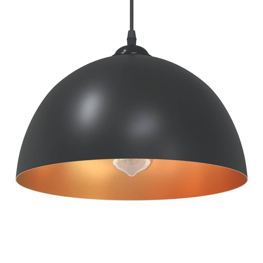 vidaXL Pendellampa 2 st höjdjusterbar E27 svart Ø 30 cm metall