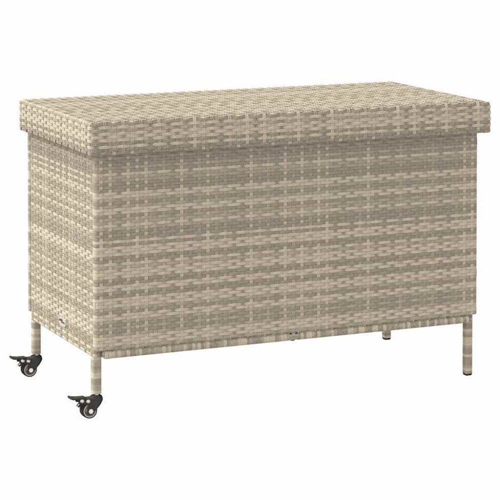 vidaXL Dynbox på hjul ljusgrå 110x55x73 cm konstrottning
