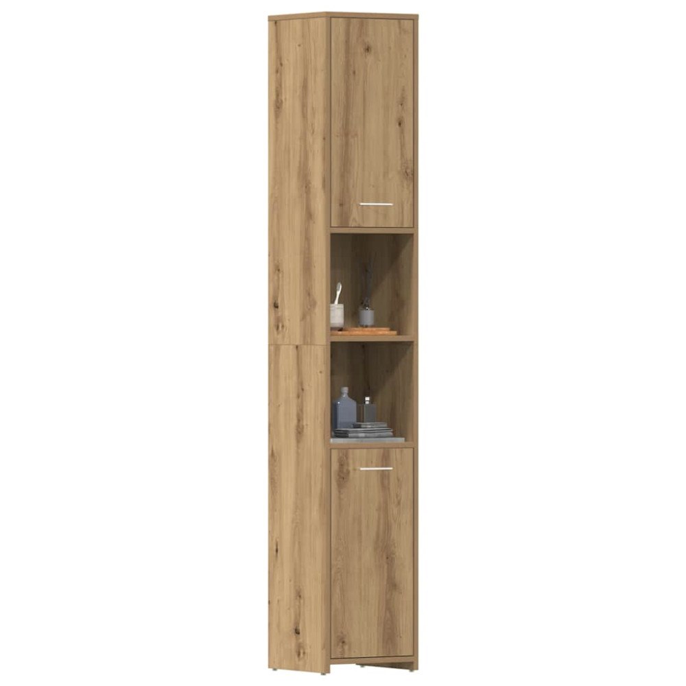 vidaXL Badrumsskåp artisan ek 30x30x183,5 cm konstruerat trä