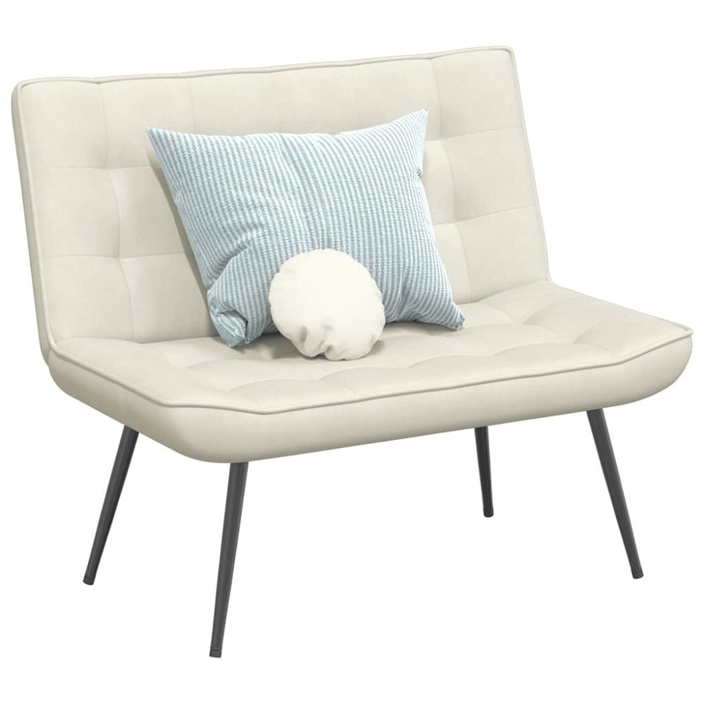 vidaXL Bänk gräddvit 110x74x84 cm sammet