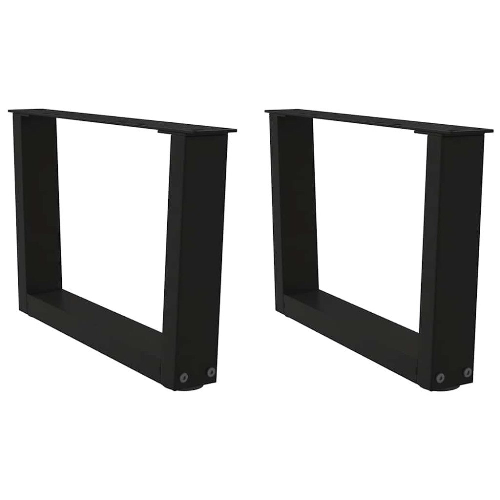 vidaXL Matbordsben V-formade 2 st svart 60x(30-31,3) cm stål