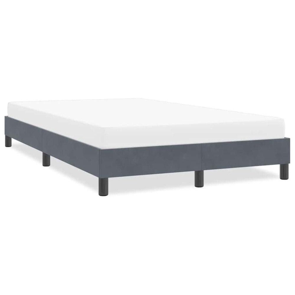 vidaXL Sängram utan madrass mörkgrå 120x210 cm sammet