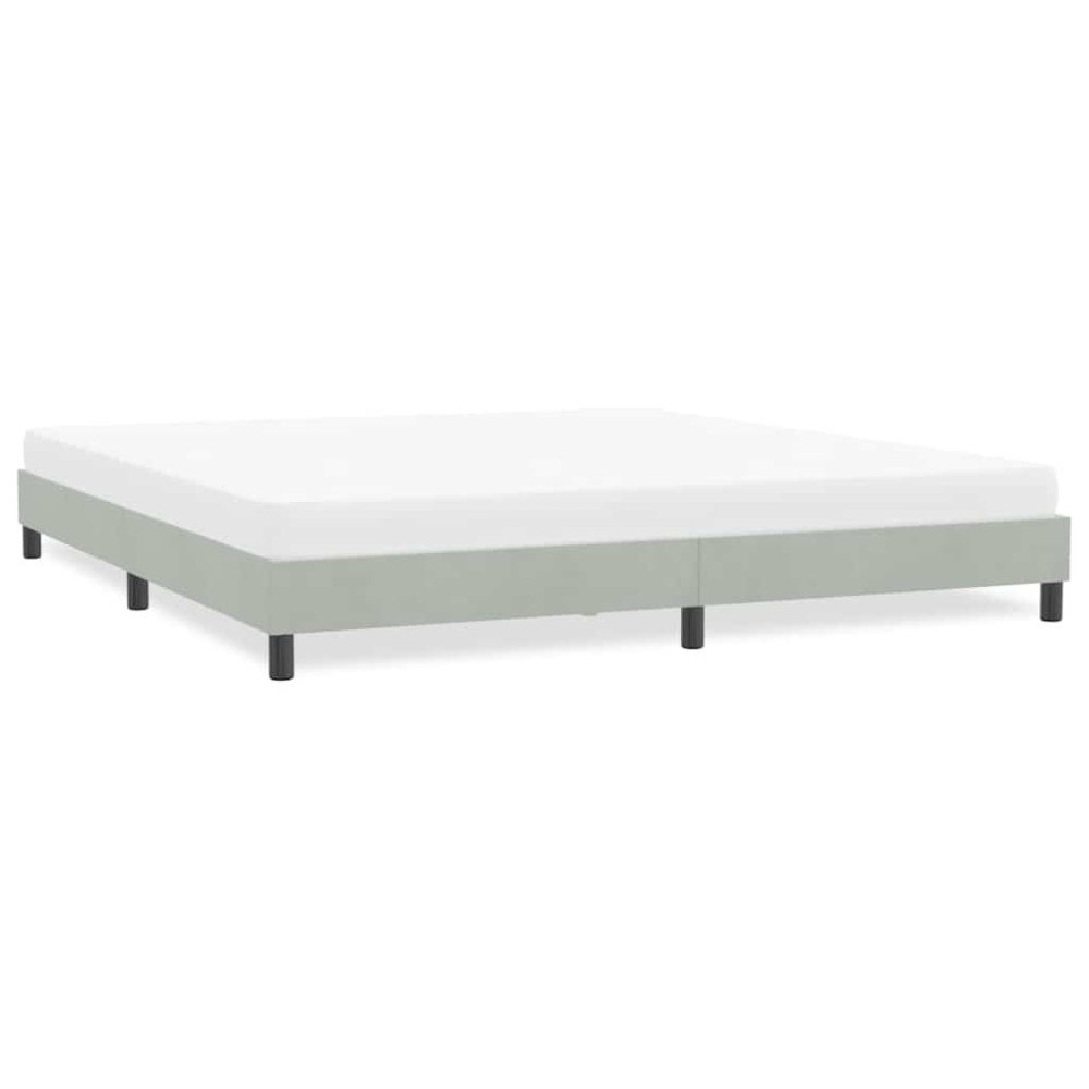 vidaXL Sängram utan madrass ljusgrå 180x210 cm sammet