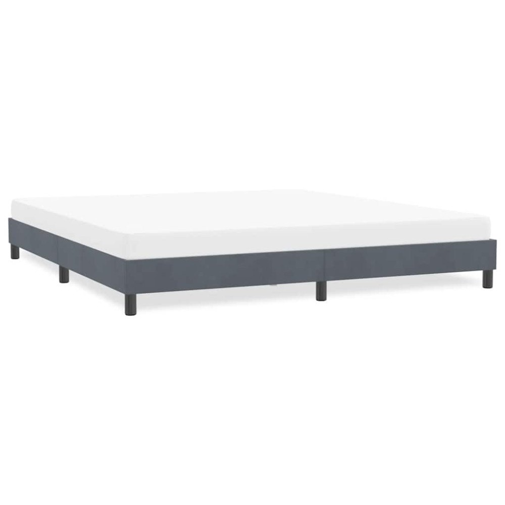 vidaXL Sängram utan madrass mörkgrå 180x210 cm sammet