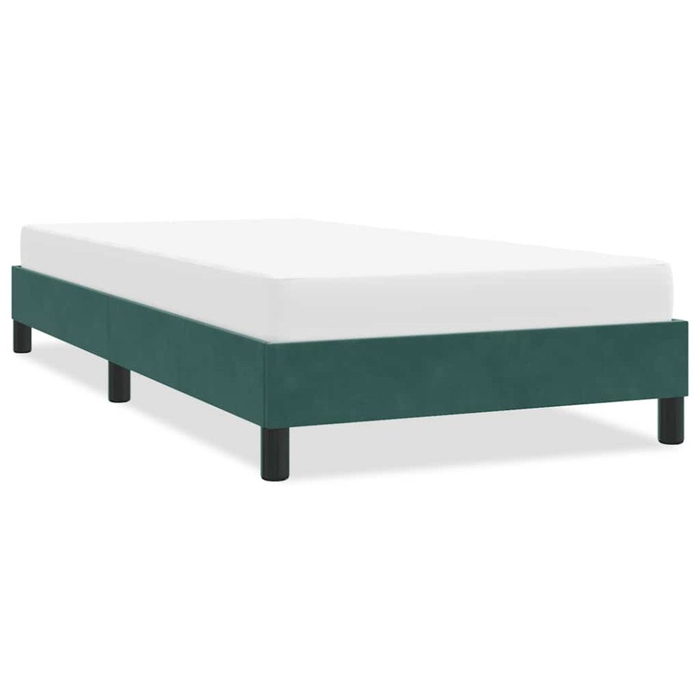 vidaXL Sängram utan madrass mörkgrön 80x220 cm sammet