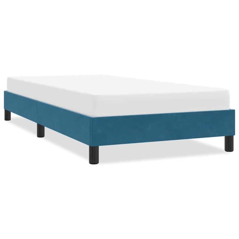 vidaXL Sängram utan madrass mörkblå 80x220 cm sammet