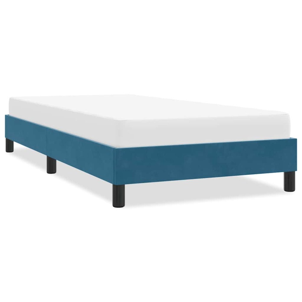 vidaXL Sängram utan madrass mörkblå 90x220 cm sammet