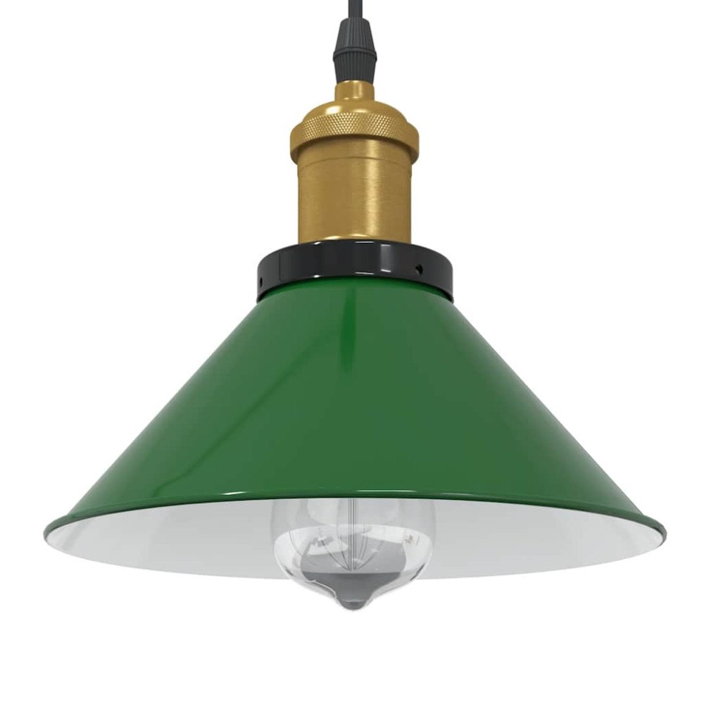 vidaXL Taklampa höjdjusterbar E27 glans grön Ø 22 cm metall