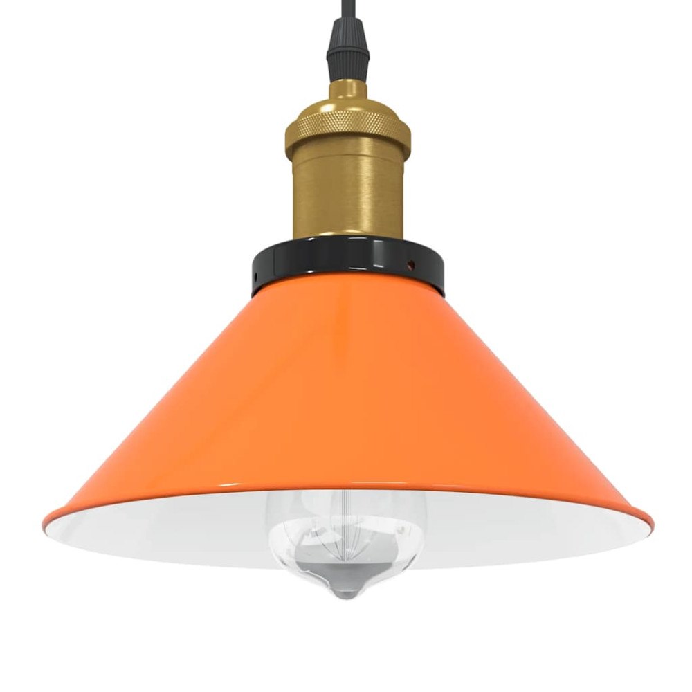 vidaXL Taklampa höjdjusterbar E27 glans orange Ø 22 cm metall