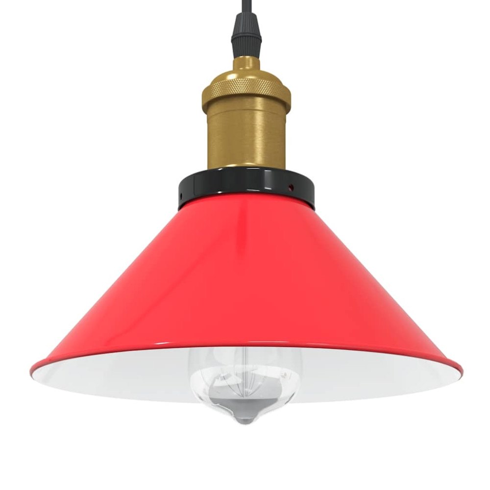 vidaXL Taklampa höjdjusterbar E27 glans röd Ø 22 cm metall