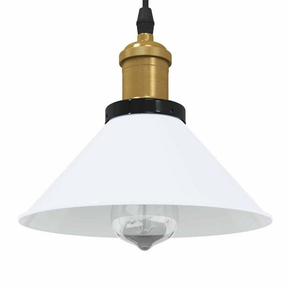 vidaXL Taklampa höjdjusterbar E27 blank vit Ø 22 cm metall